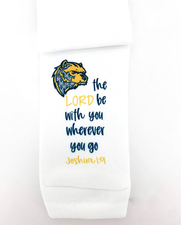 Standing On The Word Socks JOSHUA 1:9 U Of M Strong/Courageous