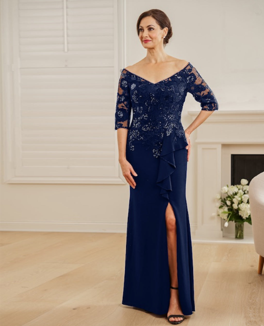 Jade Jasmine K248058N Sequin Lace Fit & Flare Jade Jasmine K248058N Sequin Lace Fit & Flare