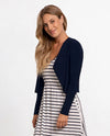 SYMPLI TRUNK SHOW 25114 CLIP SHRUG NAVY