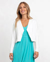 SYMPLI TRUNK SHOW 25114 CLIP SHRUG WHITE