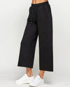 Textured Crop Sweatpant P7123 BLACK