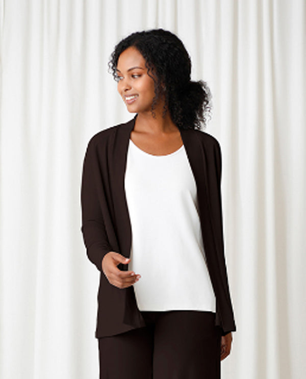 Sympli 25144-FS Everyday Cardigan Coffee