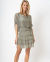 Made in Italy 64887 Short Ruffle With Sleeve Taupe
