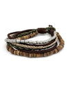 Anju B8044 Aadi Wood, Leather and Jute Bracelet