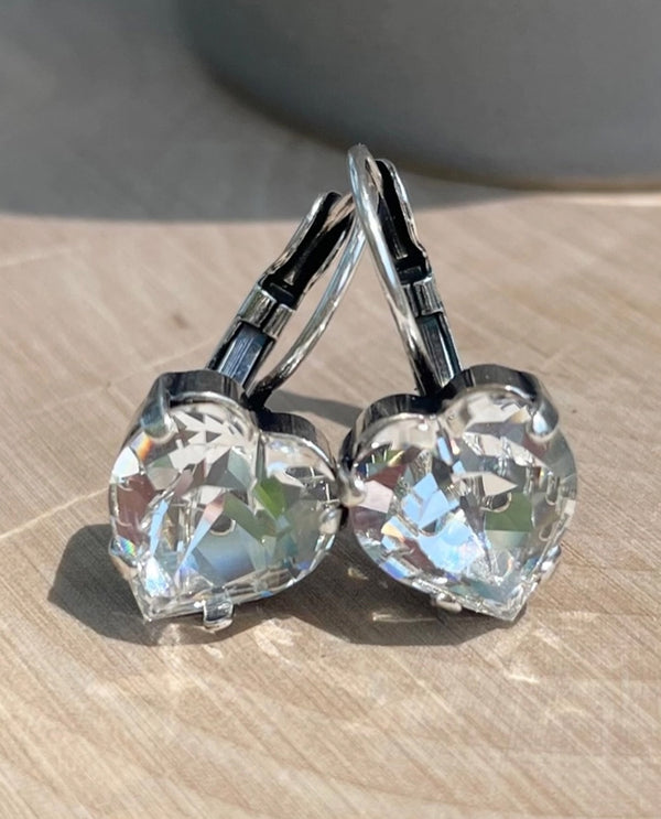 Rachel Marie Designs Sweet Treat Heart Crystal Leverback Earring Clear