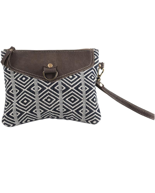 Rug Wristlet With Leather Closure 54994