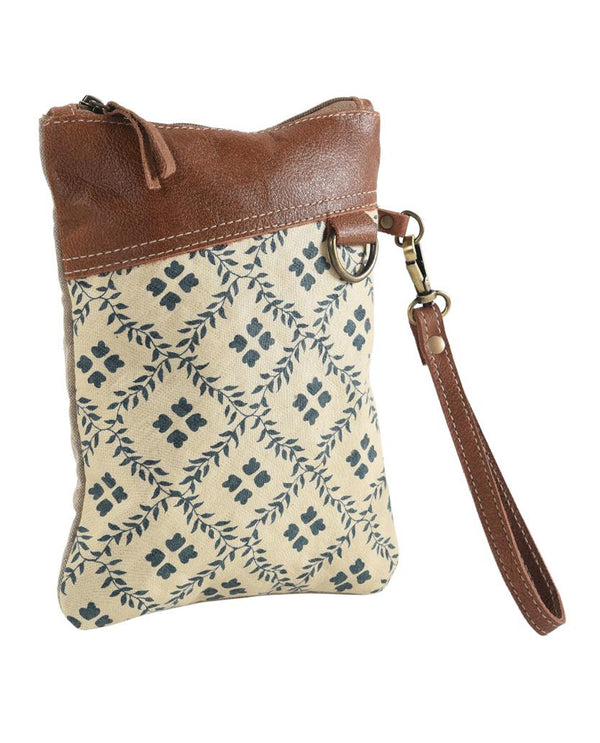 Vertical Rug Wristlet With Leather 54996