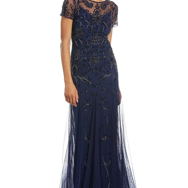 Adrianna papell clearance navy beaded gown