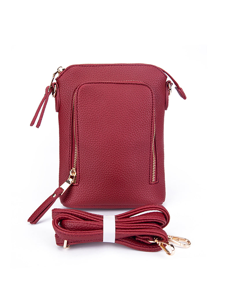 Cellphone With Shoulder Strap 3309 Burgundy