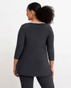 Sympli 23187-2 Underline Boat Neck Tunic Graphite