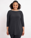 Sympli 23187-2 Underline Boat Neck Tunic Graphite