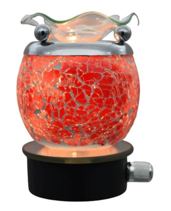 Crackled Essential Oil Warmer Night Light red