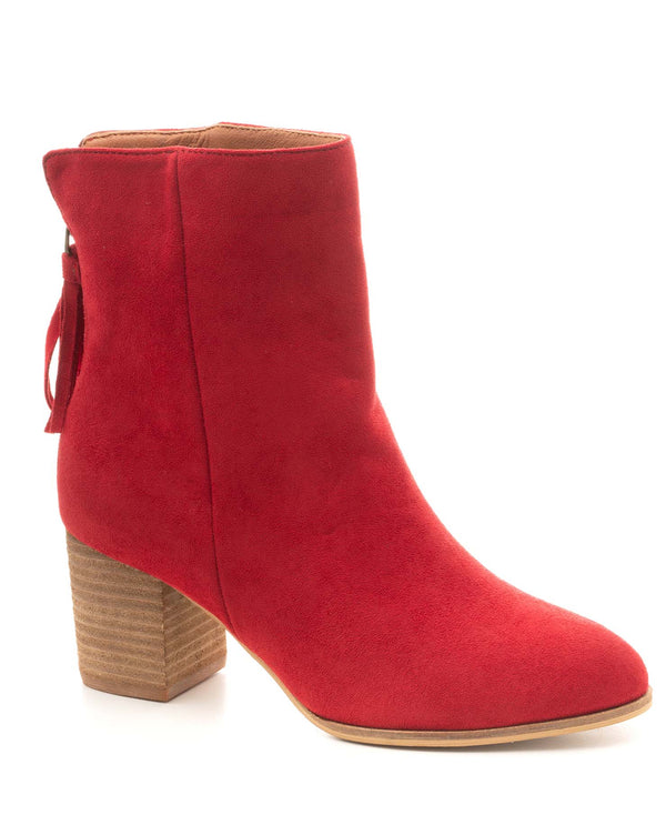 Corky's Footwear Back Zip Ankle Faux Leather Boot Red