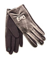 Ruched With Bow Glove GV054-4 Brown