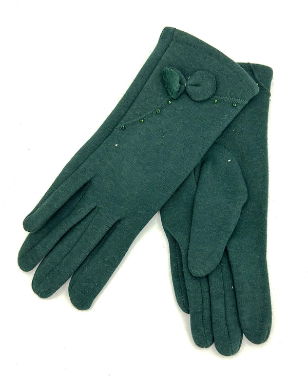 Bow & Bead Glove GV018-11 Green