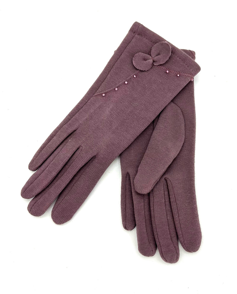 Bow & Bead Glove GV018-11 Purple