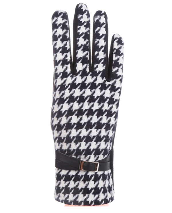 Houndstooth Touchscreen Glove GL183 Black