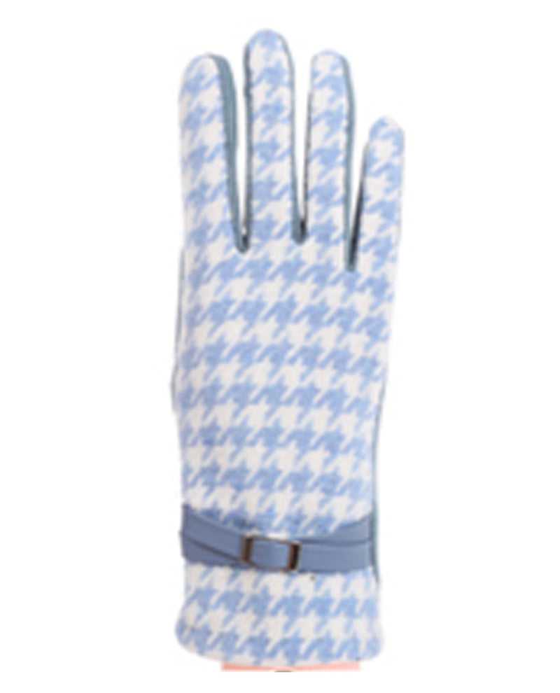 Houndstooth Touchscreen Glove GL183 Blue