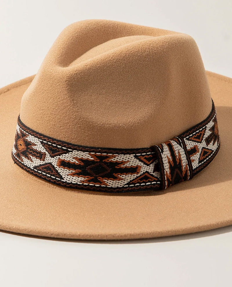 Aztec Wide Hat Band B3933 Brown
