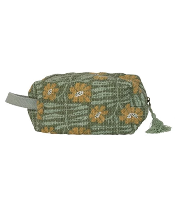 Quilted Cotton Zip Pouch EM0592A Green