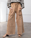 Easel EB41308 Mineral Knit Terry Wide Pant Camel