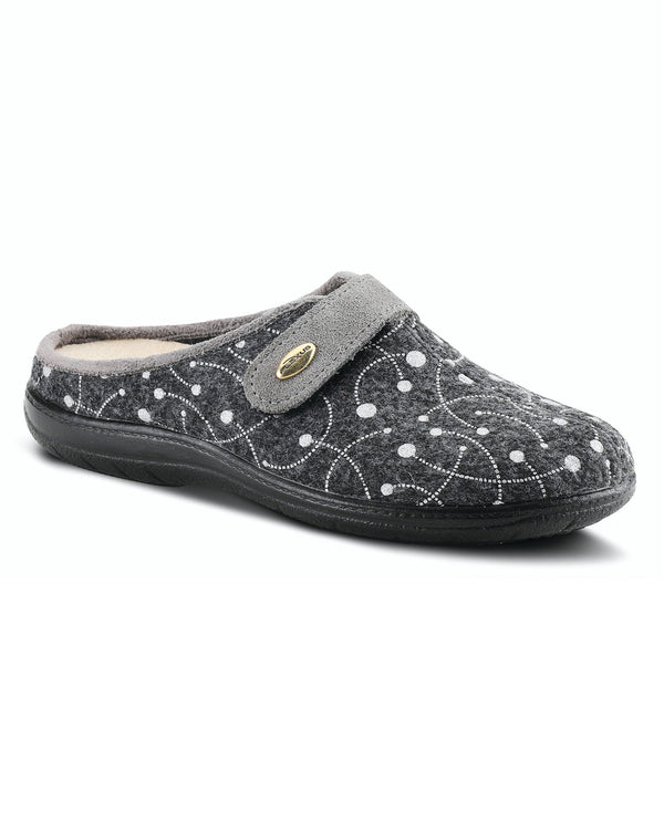 Spring Step Shoes SOPHIE Embroidered Slipper Grey