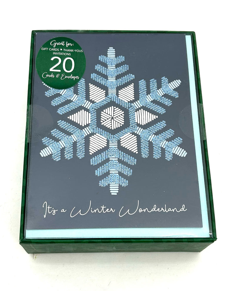 20 Count Petite Greeting Box Card CBC411 Snowflake