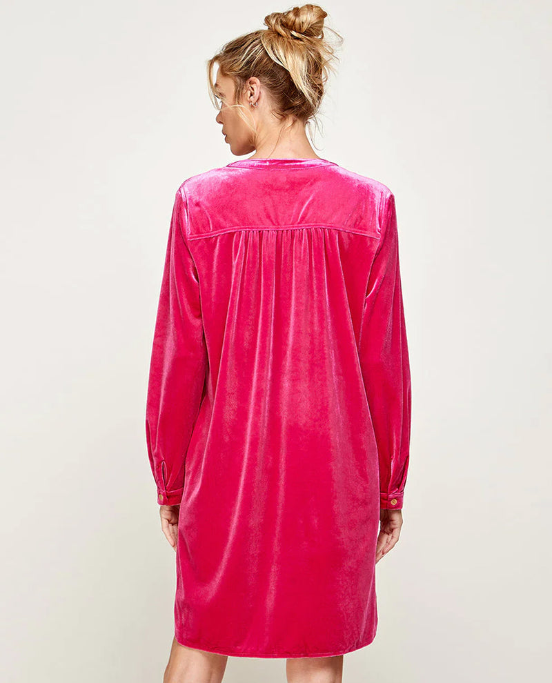 Velvet Sheath Dress D5369 Fuchsia