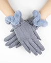 Faux Fur Cuff & Strap Glove GL12331 Gray