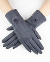 Faux Suede & Fur Glove GL12324 Grey