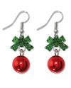 Green Bow Red Ornament Earring 8108423