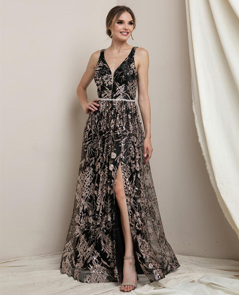 Soieblu Rose/Black Glitter Maxi M21268 Soieblu Rose/Black Glitter Maxi M21268