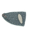 Beaded Feather Knit Headband BA1020 Grey