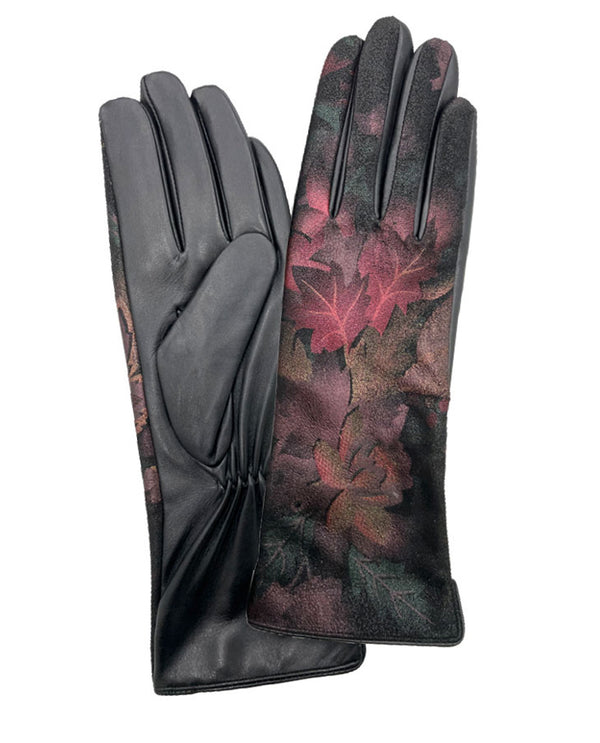 100% Sheepskin Floral Gloves CAMEL