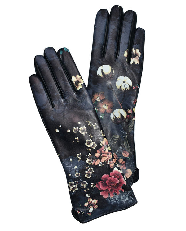 100% Sheepskin Floral Gloves MAGNO
