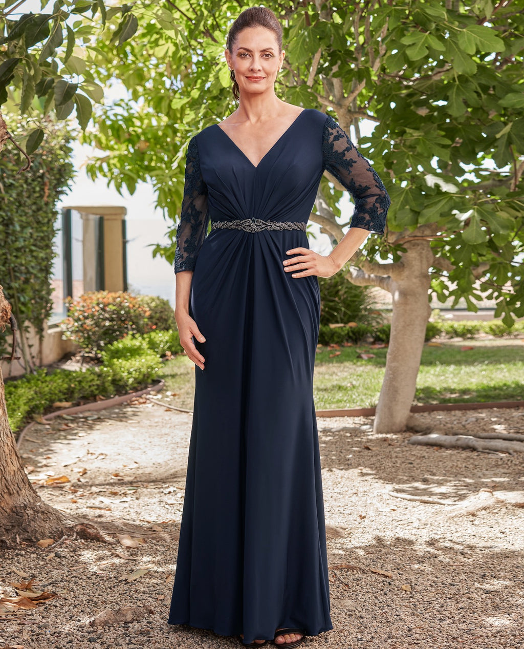 Jasmine Bridal Mother Of The Bride Wrap Dresses Illusion Neckline