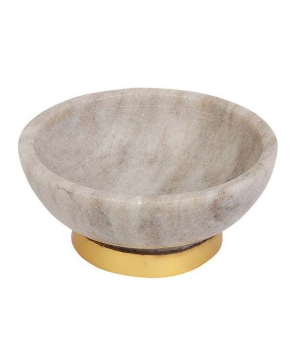Marble Bowl With Metal Base 30181