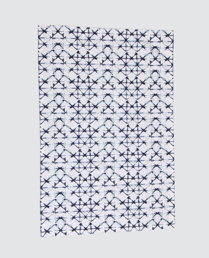 100% Cotton Solid/Print Tea Towel 10041 Blue & White