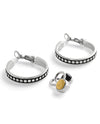 Brighton JA9279 Pebble Dot Onyx Post Hoop Earring