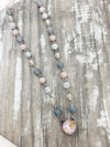 Rachel Marie Designs Tempo Boho Beaded Necklace Dusty Pink