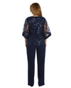 2 Piece Pant Suit With Butterfly Sleeves 2769 Navy