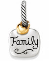 Brighton JC0242 Family Love Charm silver charm that says a family with a golden heart
