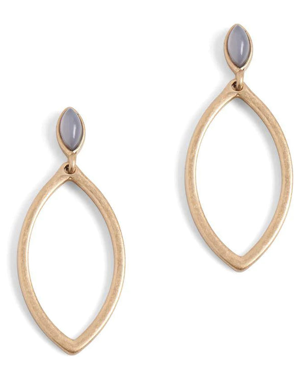 Coco & Carmen WN004166 Oval Drop With Grey Stone Gold