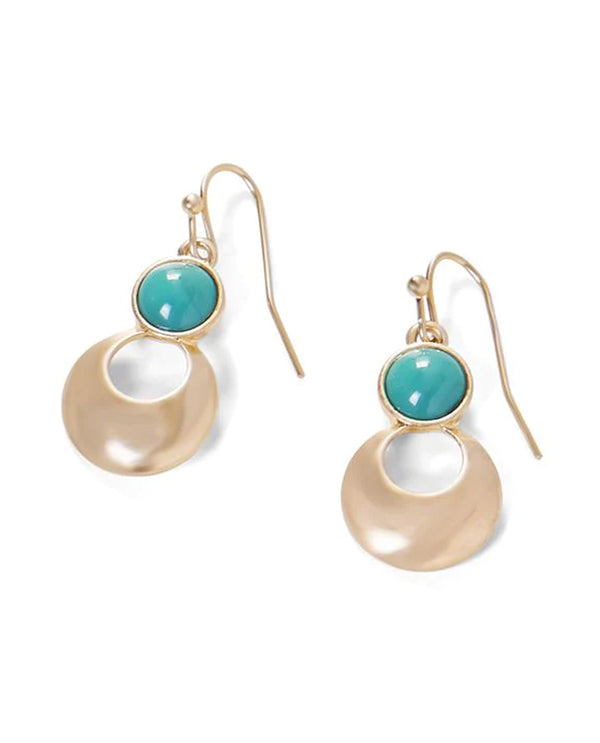 Coco & Carmen WN004205, 4206 Silver Circle With Turquoise Gold
