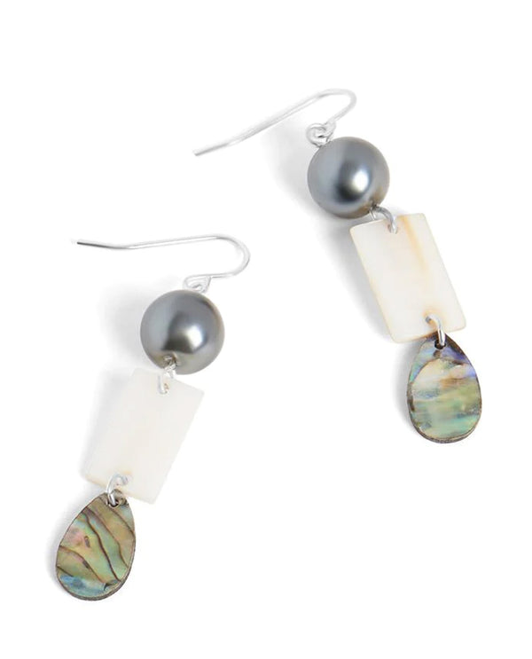 Coco & Carmen WN004215 Pearl With Abalone Earring Silver