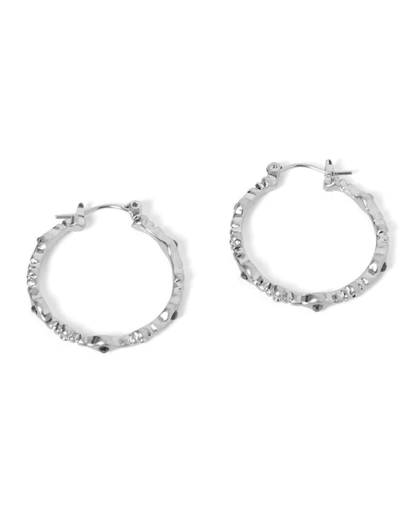 Coco & Carmen WN004200, 4201 Jagged Edge Hoop With Stone Silver