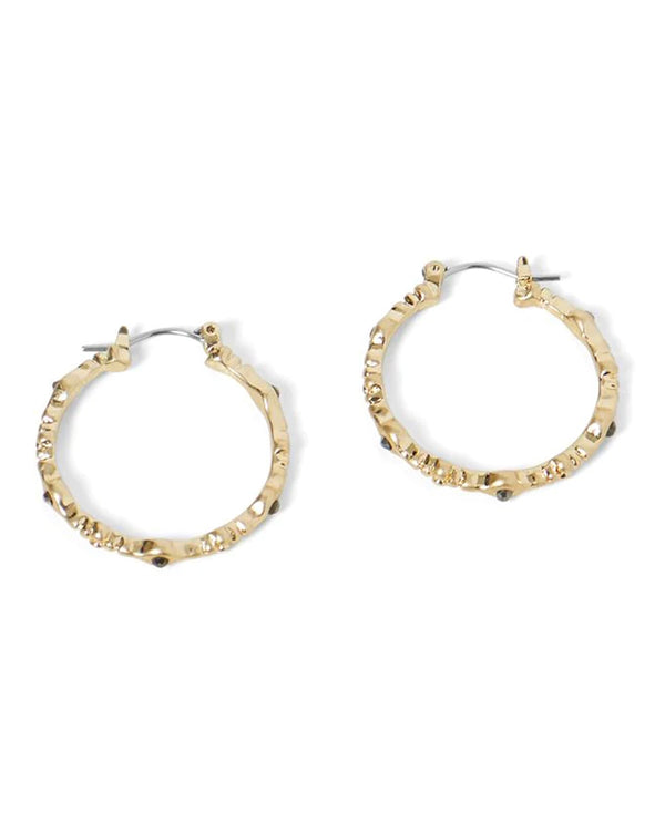 Coco & Carmen WN004200, 4201 Jagged Edge Hoop With Stone Gold