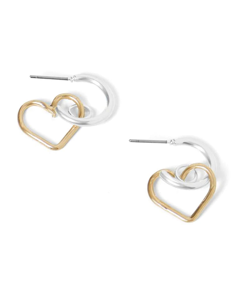 Coco & Carmen WN004216 Silver Hoop With Gold Heart