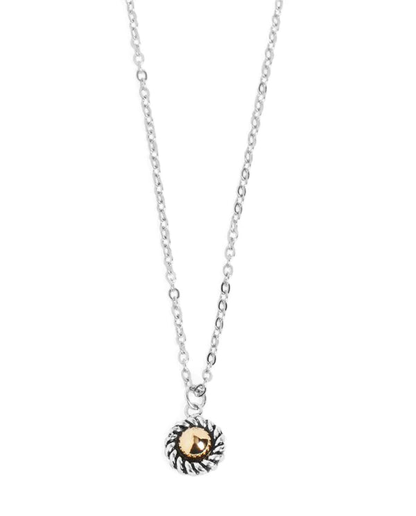 Coco & Carmen WN004278 Silver Rope Gold Stud Necklace Silver