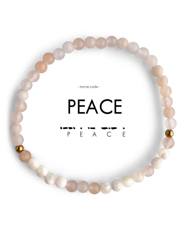 Morse Code Bracelet PEACE Pearl